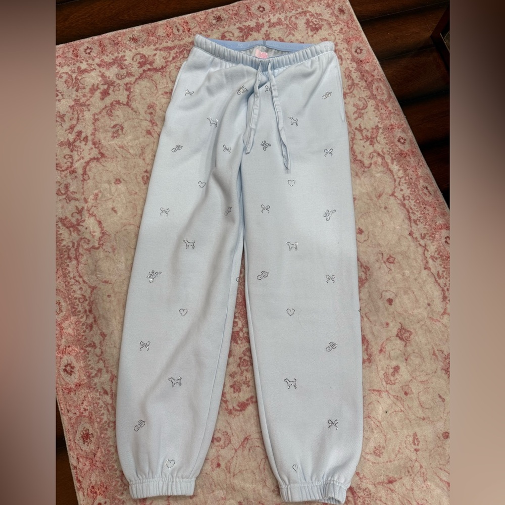 LoveShackFancy PINK💙 Pastel Blue Women’s Joggers Size Small BNWOT